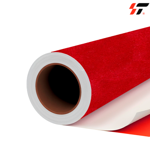 Самоклеющиеся бархатная пленка R6602 красная  (1,35*15 м)