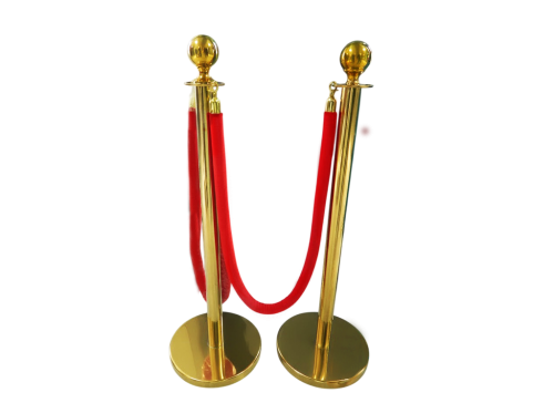 Напольная стойка-ограждение с лентой (золото)