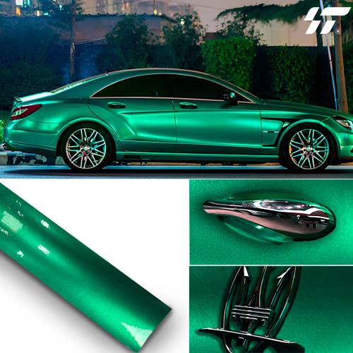 GM0006 Пленка глянцевый металлический изумруд метражом 