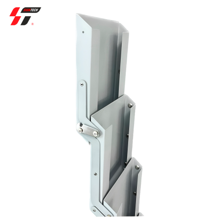 Буклетница  А4 прямая металическая серая